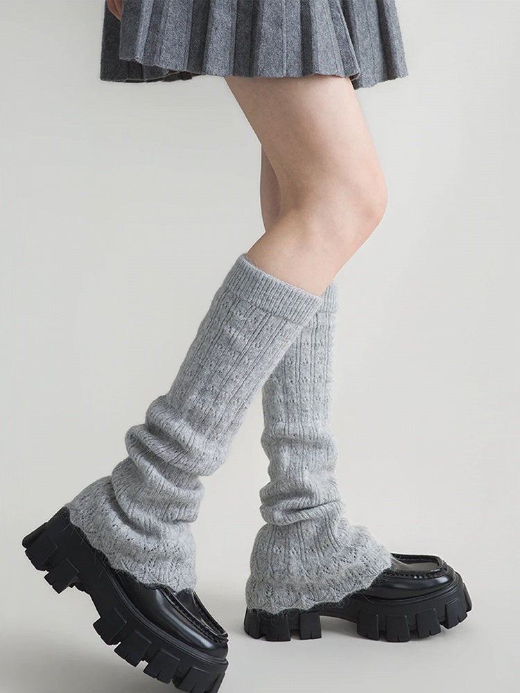 Colors） Knit Ribbed Slouchy Warmers （6 Leg Stirrup