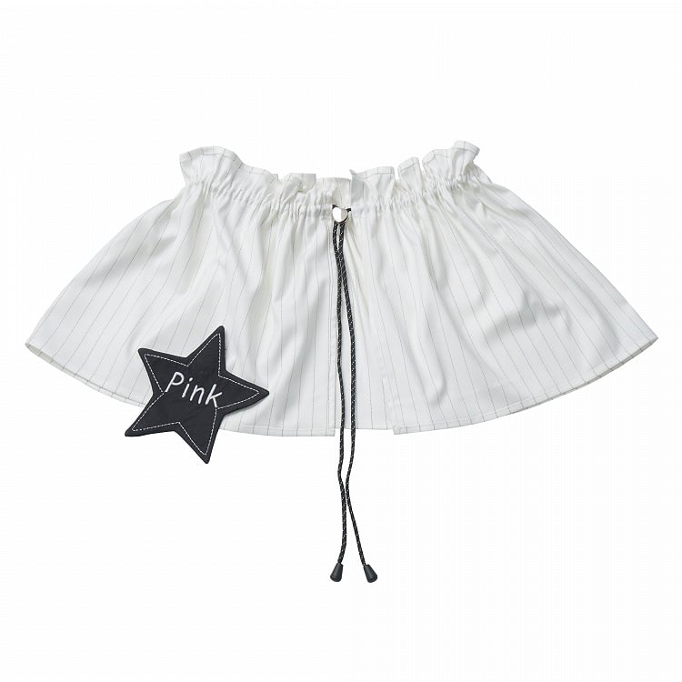 Patch with Drawstring Waist Star White Elastic Striped Accessory