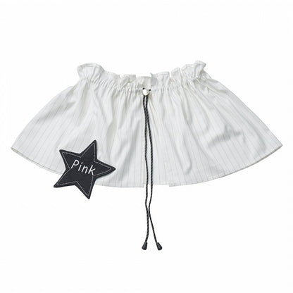 Patch with Drawstring Waist Star White Elastic Striped Accessory