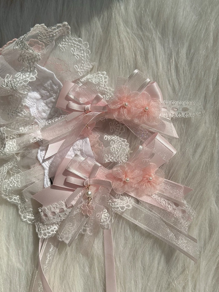 Bow Decorations Lolita Blossom Cherry Hairclip Pink