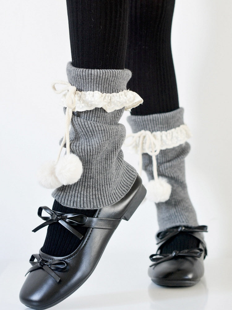 7 Colors Warmers Decorated Pom-Pom Ruffled Leg