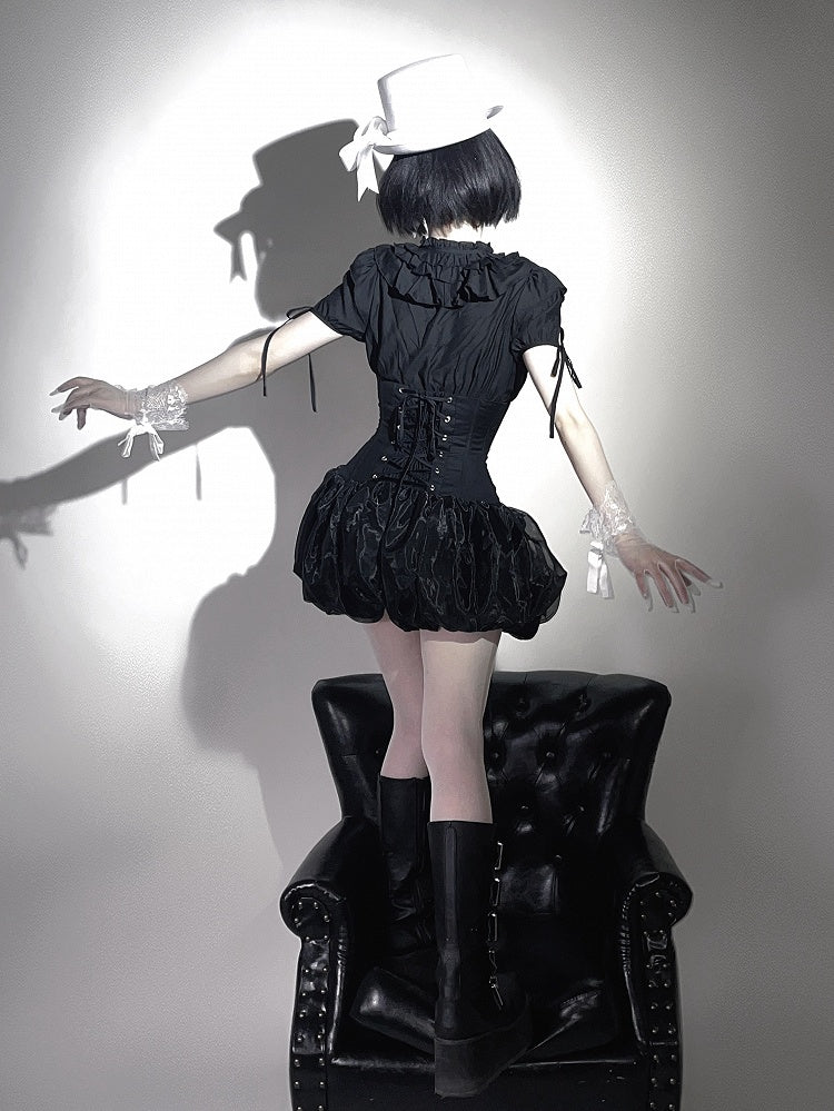 Korsett-Shorts Super Lolita Taille Gothic High Schwarz