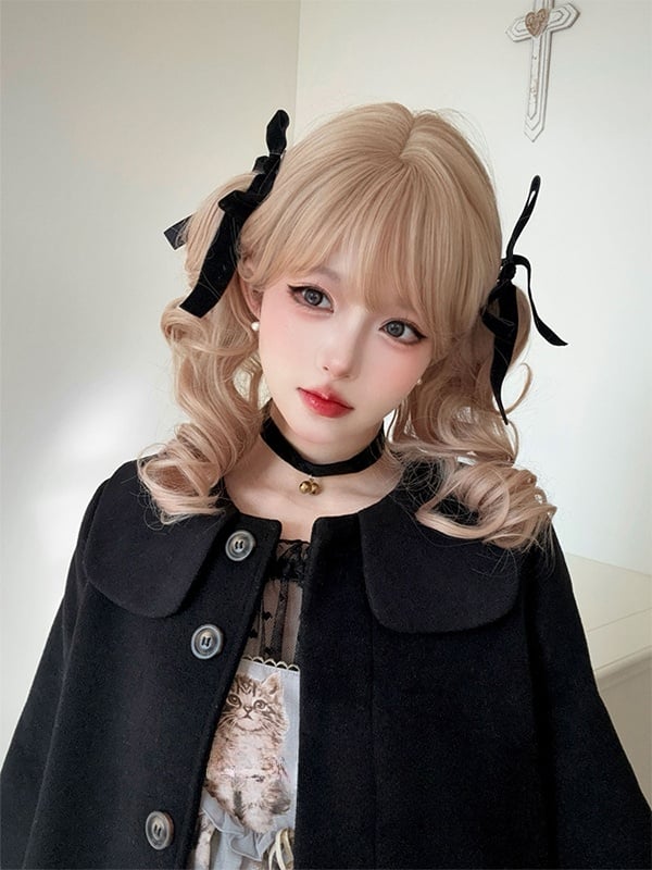 Blonde kurze synthetische Bob-Perücke mit Pony