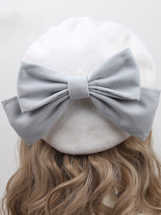Lolita With Detachable White 10 Color Beret Options Bowknot