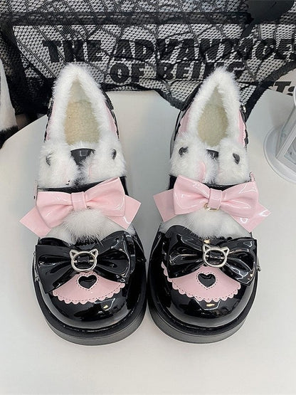 and Shoes Platform Pink Sweet Black Mid-heel Lolita