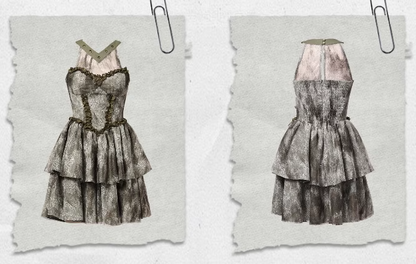 Halter Fairy Tie-dyed Forest Neck Waist Basque Dress Green Light