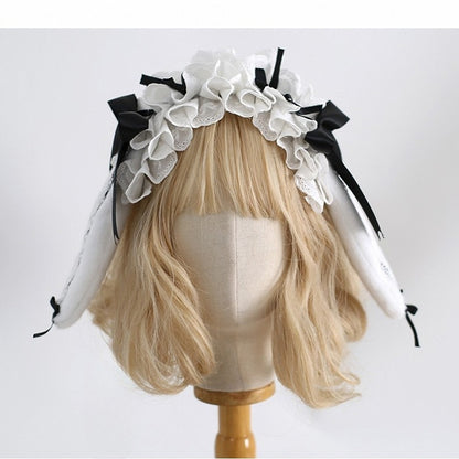 バニーディテール耳カラーKC蝶結びフリルロリータオプション8スイート