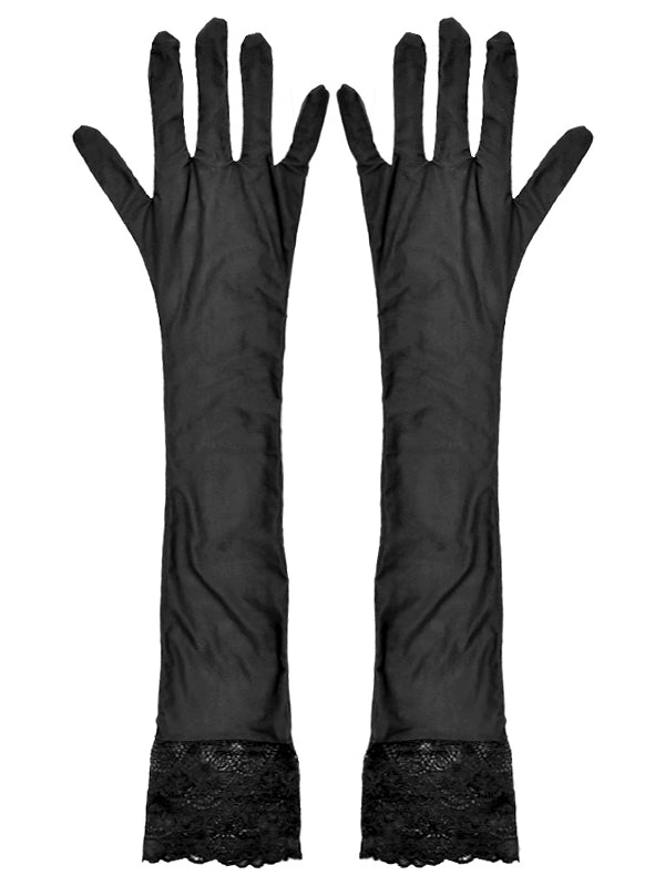 Lace Trim Gothic Punk Gloves