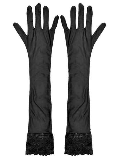 Lace Trim Gothic Punk Gloves