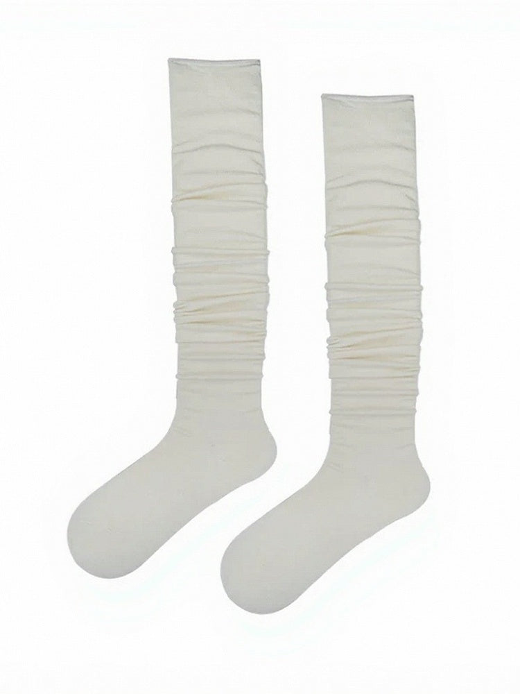 6-Color Minimalist Solid Overknee Socks - ModaSwings