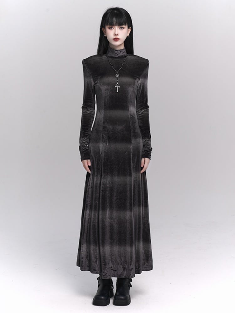 Gothic Black Cross Pendant Beaded Necklace