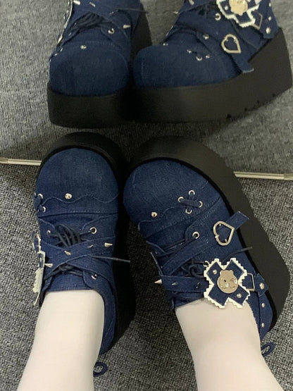 Blue with Punk Studs Shoes