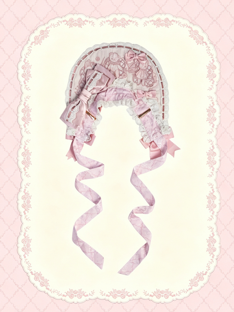 Sweet Lolita Bonnet in Pink - Treasure House