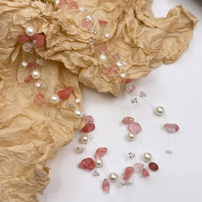 Y2K Pink/Colorful Decorated Necklace and Rhinestone Beaded