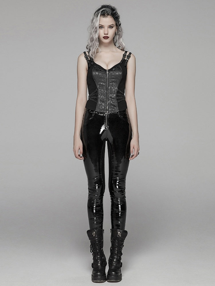 Black Steampunk Jacquard Waistcoat