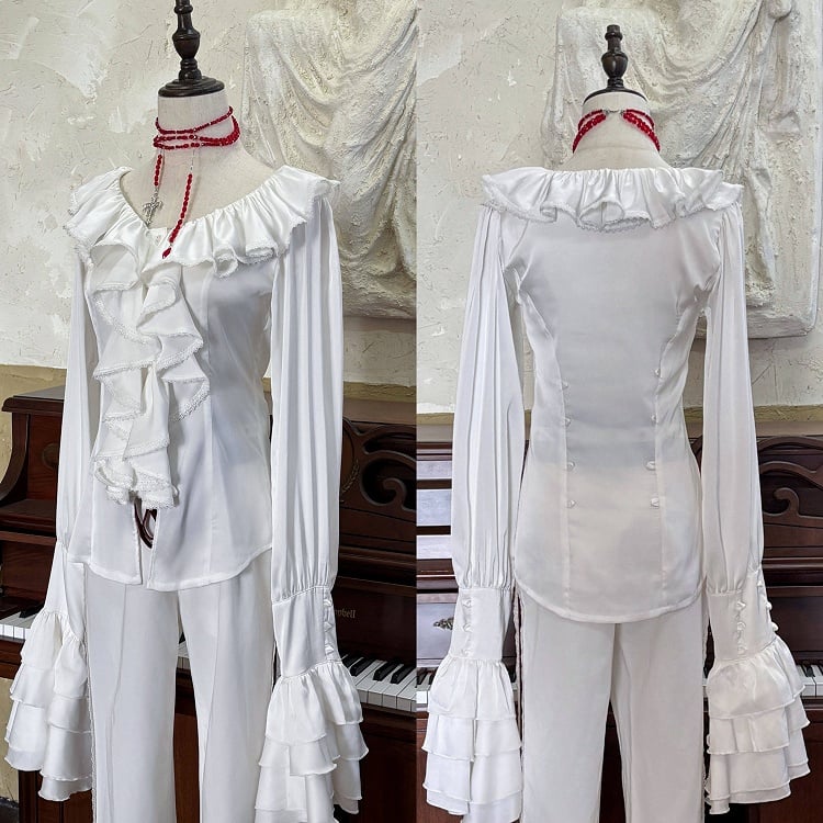 Aristocrat Ouji Ensemble Complet Chemise Gilet Pantalon Cape - Rose Couronne