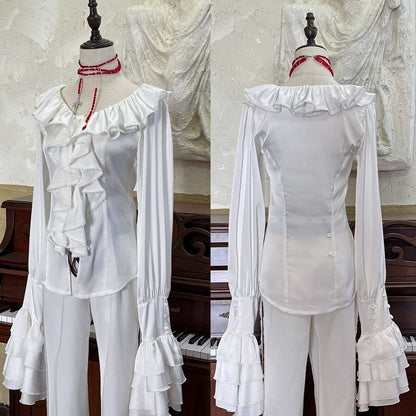Aristocrat Ouji Ensemble Complet Chemise Gilet Pantalon Cape - Rose Couronne