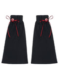 Black Leg Warmers with Red Bow Detail - PINK SAVIOR