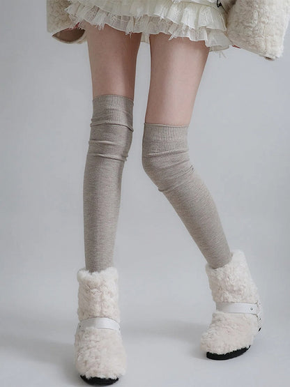 Stockings Ribbed (6 Colors) Knit Warm