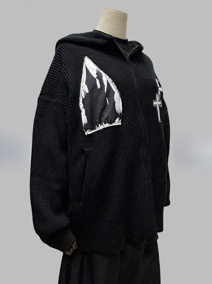 with Sweater Black Hoodie Cross