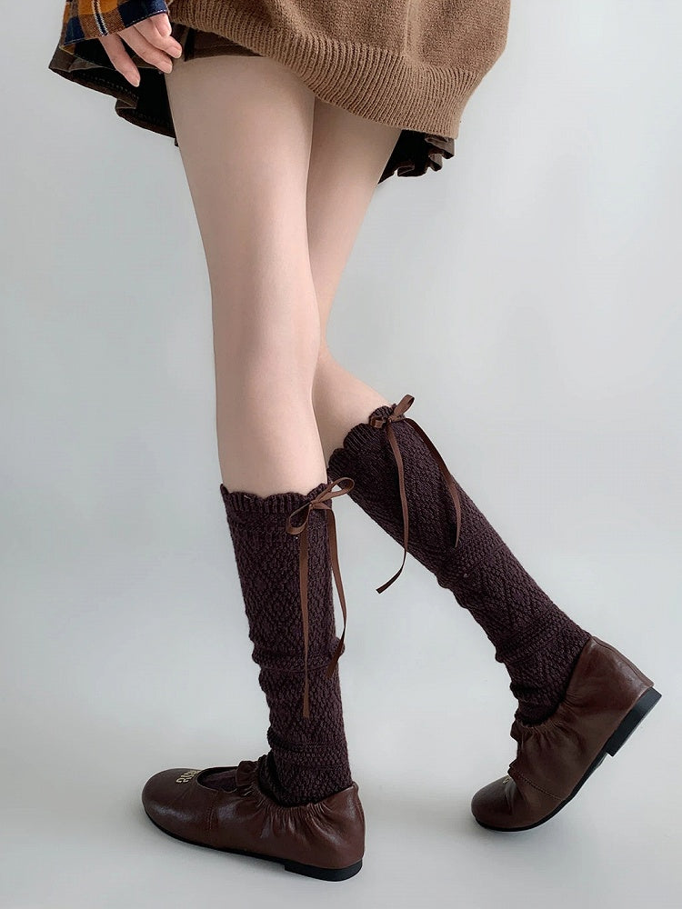 Calf Tie-Up Textured Colors) (4 Knit Socks