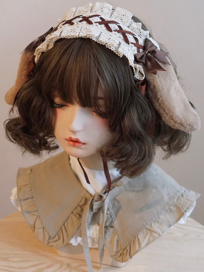 Details Bowknot Hairband Brown Ear Bunny
