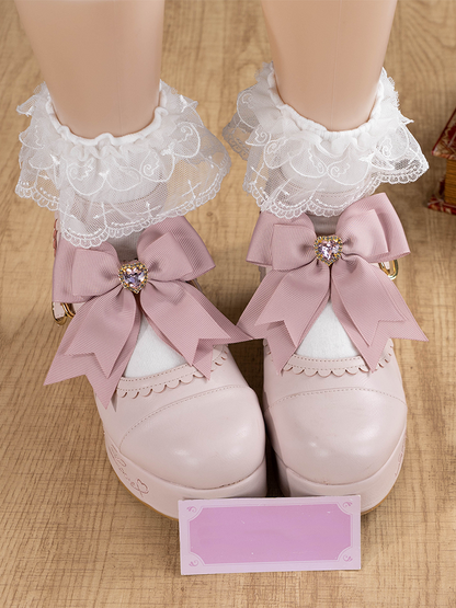 with Shoe Heart Kei Colors Layer Accent Clips 3 Double Jira Rhinestone | Bow