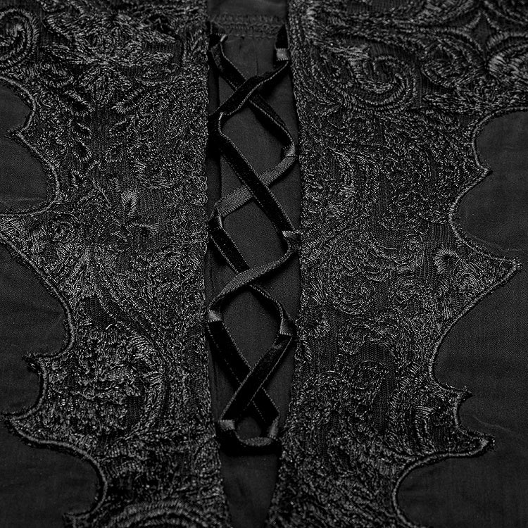 Black Men's Gothic Long Sleeve Dragon Fire Shirt