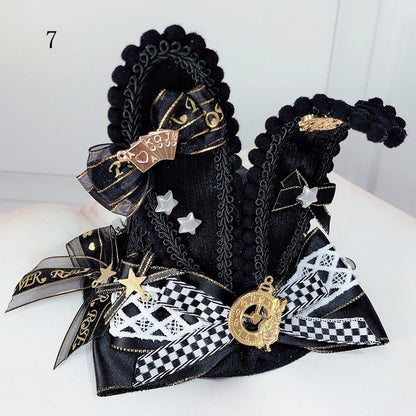 Options Mini Decorated Hat Poker in Vibes Ears Wonderland Alice Bowknot 11 Details Bunny