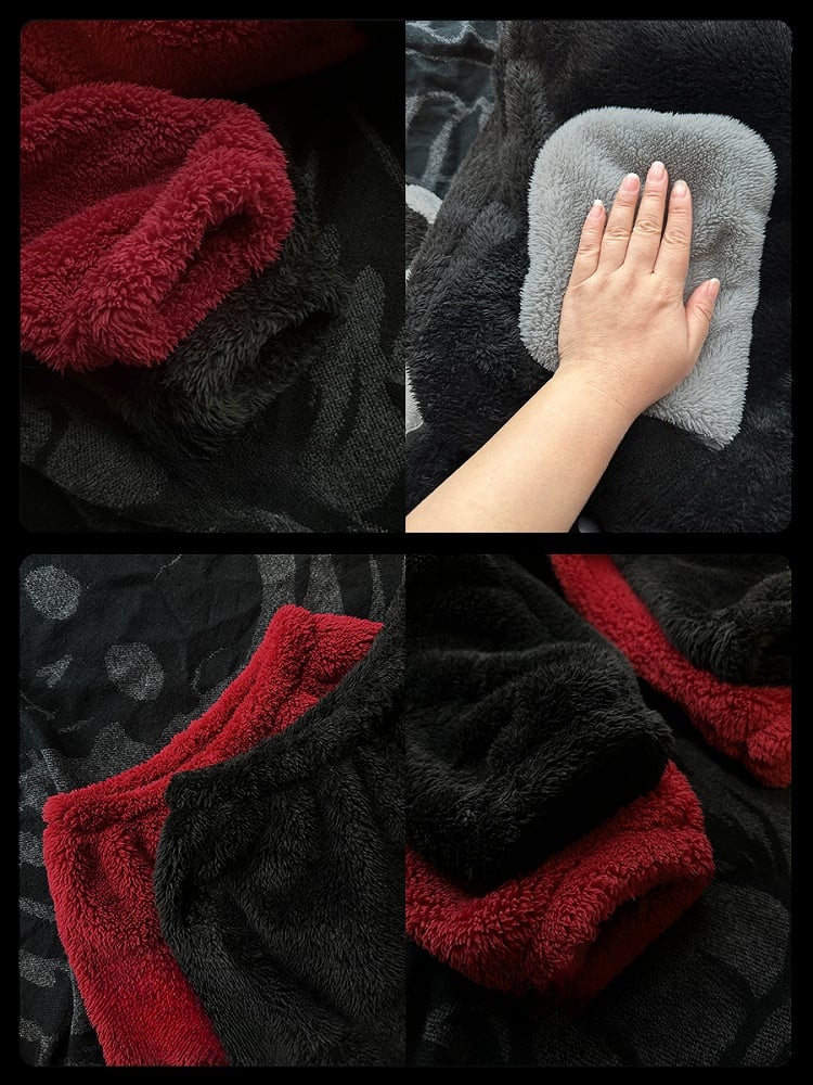 Gothic Pants Pajama with Winter Plush Nightgown Set Red Devil