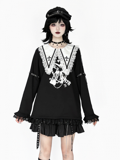 Pendants Edgy with Black Punk Chain Cross and accents Choker