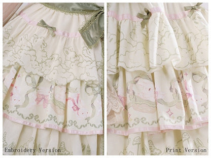 Tiered Print Skirt Jumper Lolita Bunny