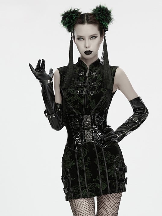 Lace-Up Black Gothic Patent Leather Corset Belt - Punk Rave
