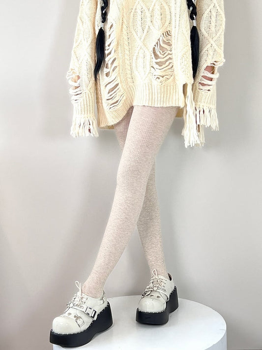 Knitted Pattern Ear Wheat Stripe Colors Vertical 5 Tights