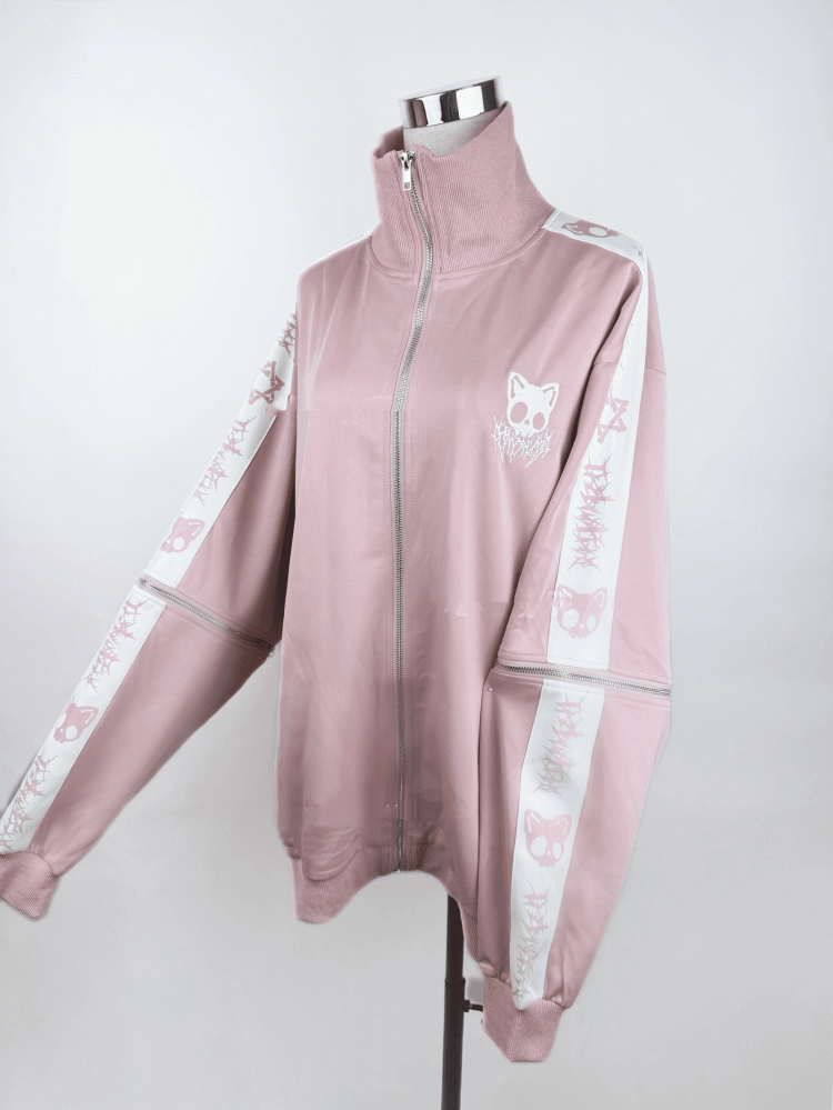 Landmine Skull Embroidered Colors Kei Sleeves | Jacket Detachable Cat in 6