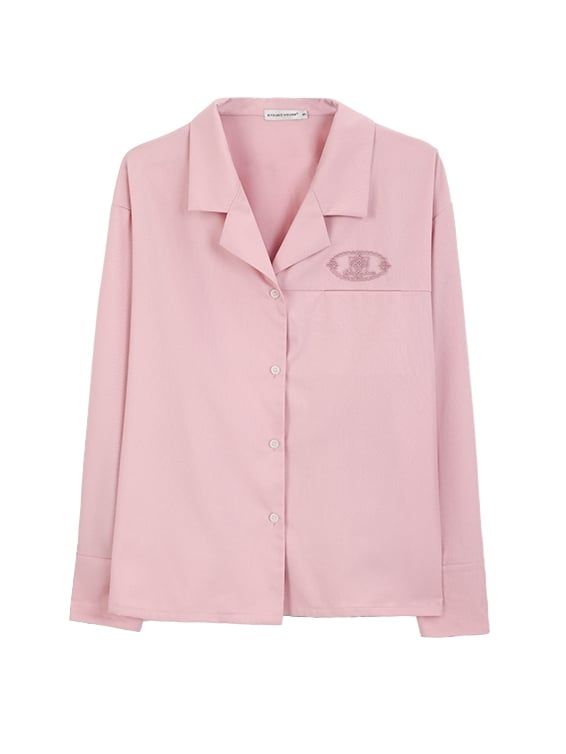 Stil Reverskragen Grün/Rosa/Weiß JK Uniform Shirt Preppy