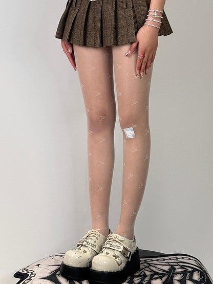 Floral Black/White Tights Pattern