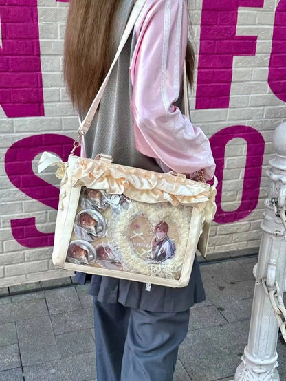 Rüschen mit Borten Satin Taschenhalter Gelbe Schleifenriemen Karte Ita Selbstbinden