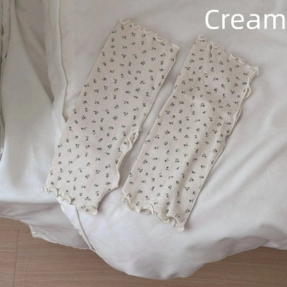 (Multiple Ruffled Floral Footless Leg Soft Ditsy Warmers Colors)
