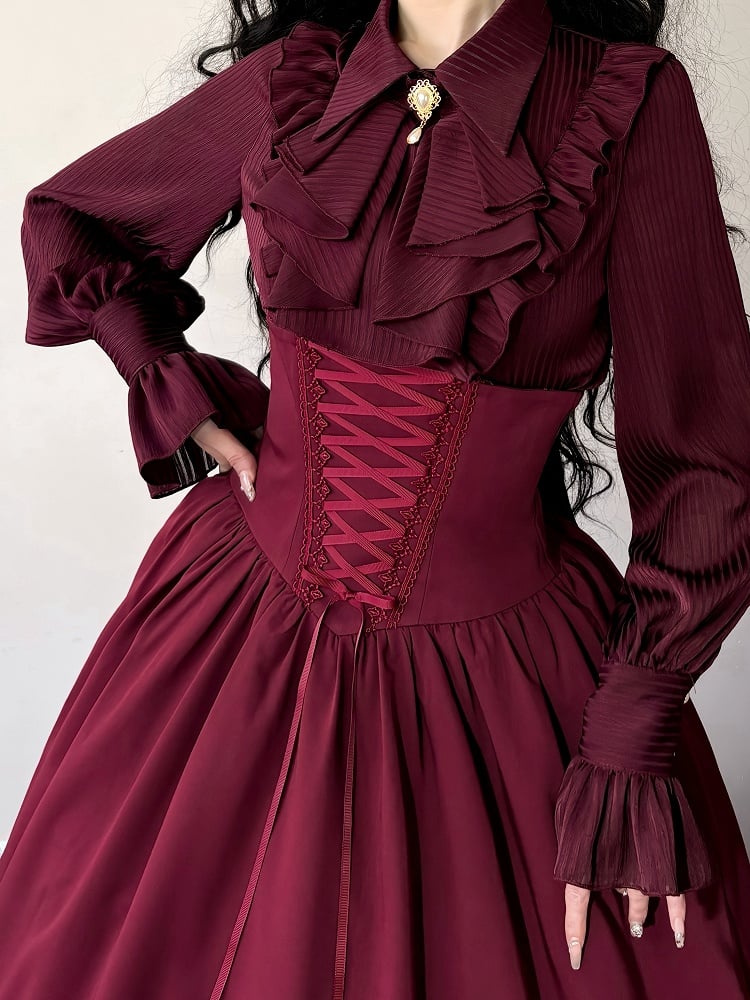 Super Skirt Red Lolita Reversible Boned Elegant Waist High