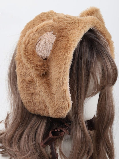 Cute Ear Furry Earmuffs Lolita Bear