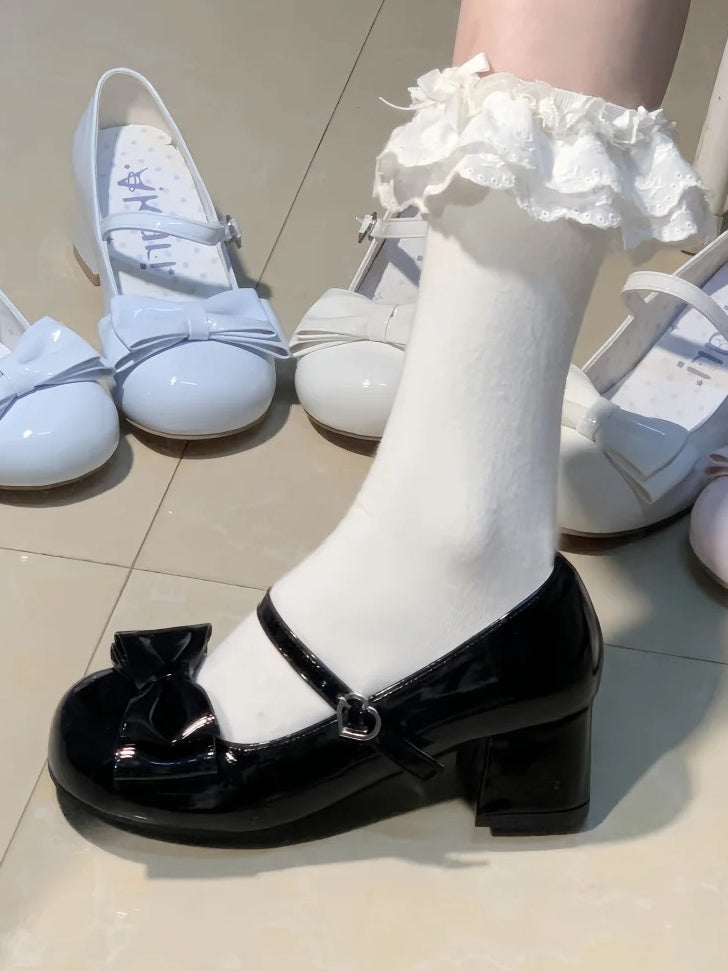 Lolita Janes Style Sweet in Mary Round Black - Toe PU