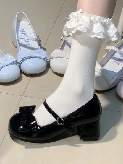 Lolita Janes Style Sweet in Mary Round Black - Toe PU