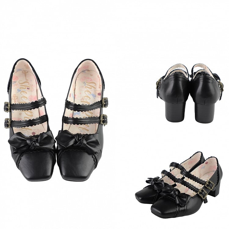Lolita at Shoes Süßes Schleifentop Schwarz