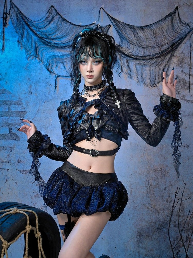 Punk Y3K Leather PU Jacket Short Rock Style