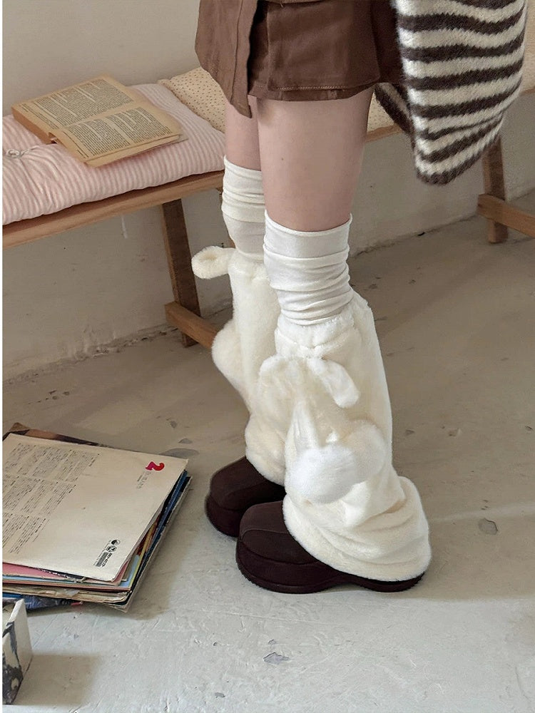 Pom-Pom Plush Warmers Leg