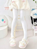 Thin Fleece 800D White Pure Tights
