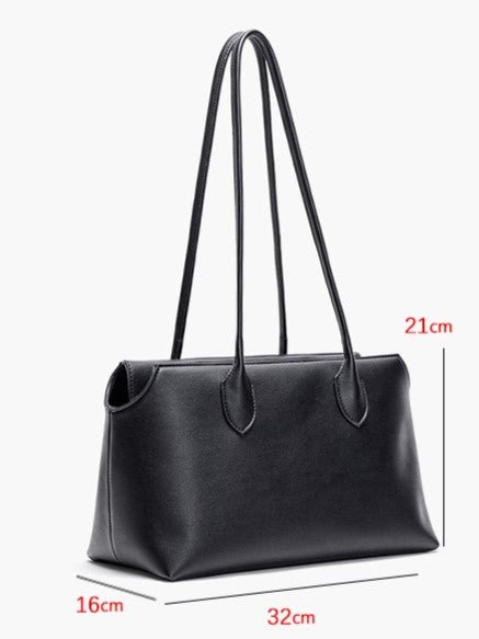 Black Minimalist Soft-Sided One-Shoulder Tote Bag - Spacious And Stylish