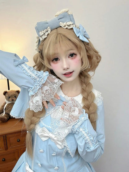Long-Sleeve Lolita Top in 8 Colors with Lace Trim - Star Fantasy