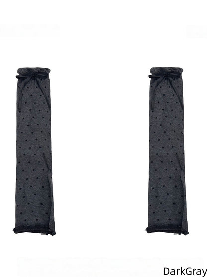 4 Colors Polka Dot Pattern Bow Decorated Ruffled Leg Warmers